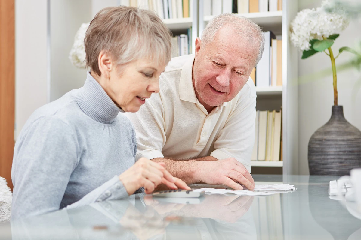 Retired Couple Checking Finances